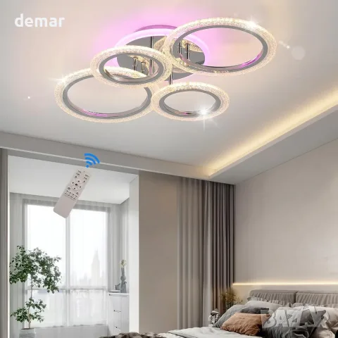 LED плафон с четири ринга 60 W и дистанционно