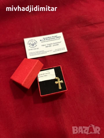 ***УНИКАЛЕН***Златен кръст 1,03гр. 14к, снимка 1