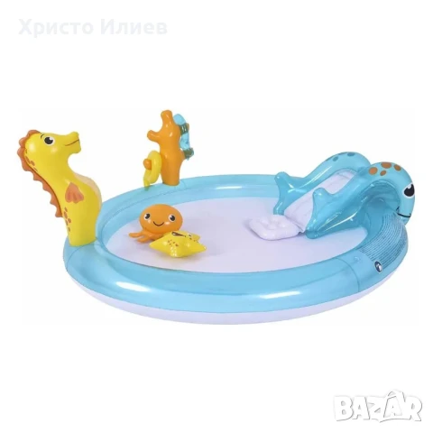 Детски надуваем басейн с пързалка и пръскачка