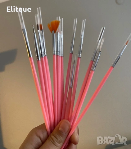 Комплект от 15 броя четки за маникюр и педикюр ZJY53, снимка 4 - Продукти за маникюр - 53396758