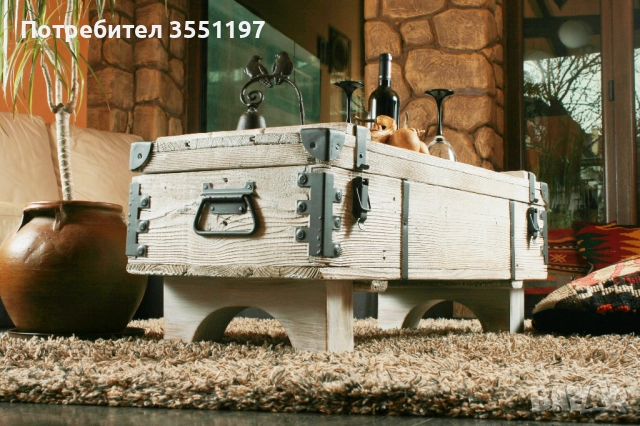 Холна маса от сандък с място за багаж, снимка 3 - Маси - 51687003