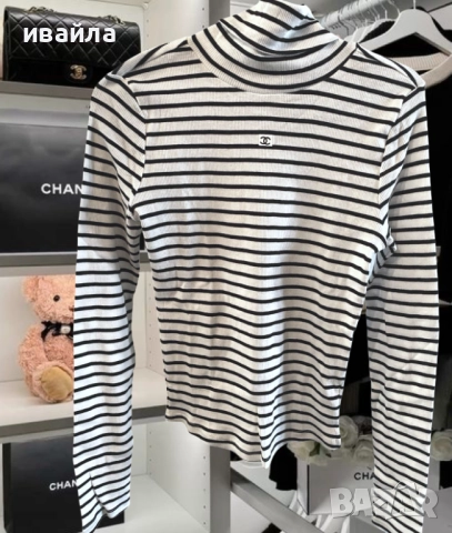 SALE chanel блуза рае поло дълъг ръкав памук шанел, снимка 1