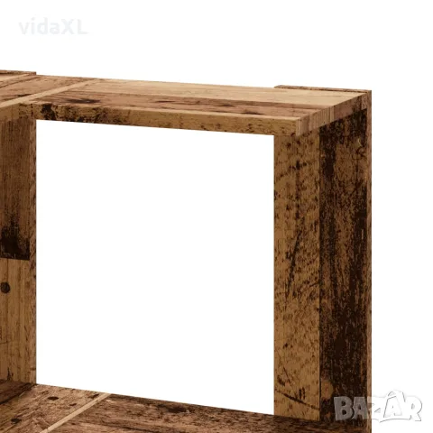 vidaXL Ъглова етажерка 3 нива старо дърво 50x50x102 см инженерно дърво, снимка 7 - Етажерки - 56148175