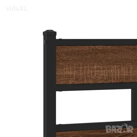 vidaXL Метална рамка за легло, без матрак, кафяв дъб, 160x200 см, снимка 8 - Спални и легла - 56147039