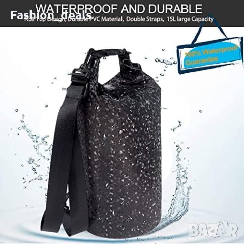 Нова Водоустойчива лека чанта  15 - 20л. Къмпинг Рафтинг Риболов, снимка 3 - Чанти - 41896312