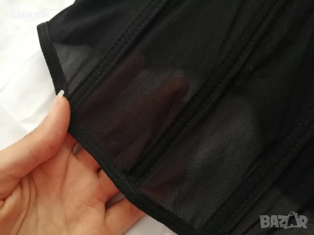 Нов дамски топ/бюстие/корсет с пайети и прозрачна талия р-р S и M, снимка 13 - Корсети, бюстиета, топове - 51078418