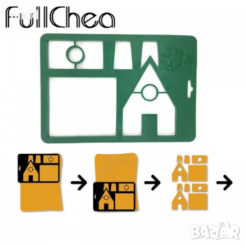 3D Сглобяваща Голяма Коледна къща пластмасова форма шаблон резец за направа тесто бисквитки къщичка, снимка 4 - Форми - 34552902