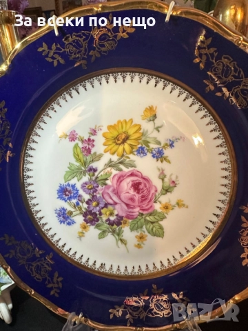 EPIAG Carlsbad Czechoslovakia- уникална красота изобразена върху превъзходно плато 24.5 см Код P1824, снимка 5 - Сервизи - 53002310