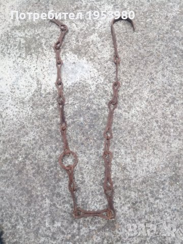 Стара кована верига за огнище, снимка 1