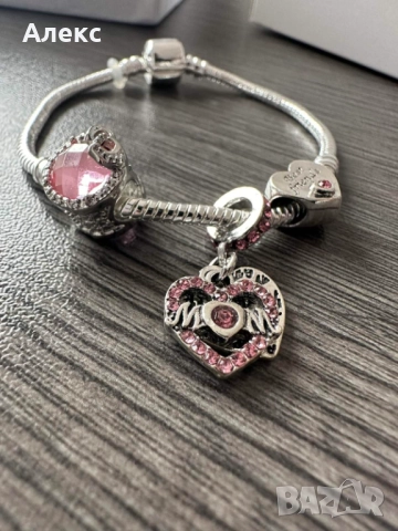 Сребърна гривна 925 + ПОДАРЪК 3 талисманчета  Mom/best frien, снимка 4 - Гривни - 52852171