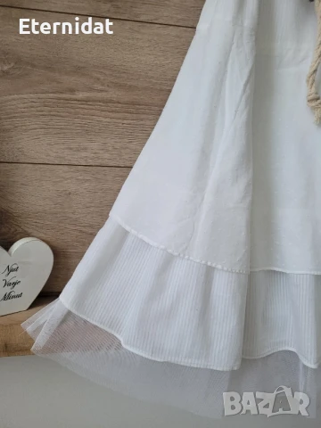 Бяла лятна рокля ICHI памучна материя , снимка 4 - Рокли - 51269228