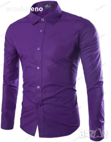 Ежедневна мъжка риза с дълги ръкави, 17цвята, снимка 15 - Ризи - 47997572