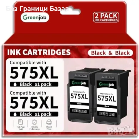 Нови 2 броя 575XL Черни мастилени касети за Canon PIXMA TS3500 TR4700 PG-575XL принтер тонер печат
