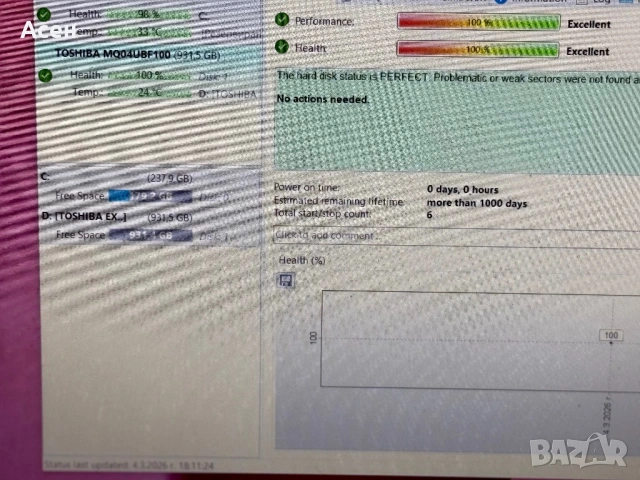 външен твърд диск Toshiba Canvio Basics с капацитет 1 TB. , снимка 3 - RAM памет - 38234928