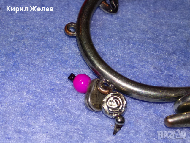 МЕДНА ПОСРЕБРЕНА ФЕШЪН АРТ ГРИВНА с ПОЛУСКЪПОЦЕННИ КАМЪНИ и ЦВЕТНО СТЪКЛО 44126, снимка 8 - Гривни - 44756031