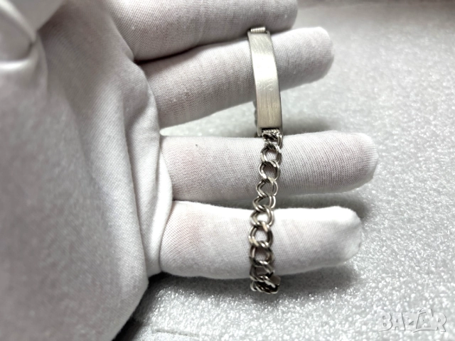 Сребърна Гривна с плочка (проба 925)- 13,00 грама, снимка 10 - Гривни - 52156111