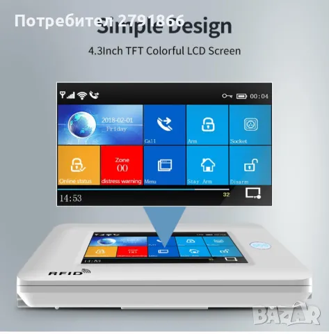 Безжична домашна алармена система, WiFi, GSM, 4G, телефонно набиране, Smart Life - Tuya, снимка 5 - Други - 48321961