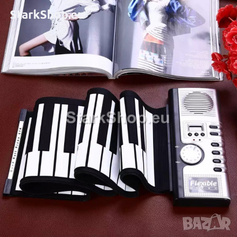 Преносимо силиконово пиано с 61 клавиша, снимка 4 - Музикални играчки - 36286131