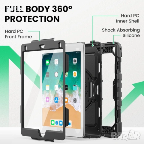 SEYMAC удароустойчив калъф за iPad 6-то/5-то поколение (9.7 инча), снимка 4 - Таблети - 53694068