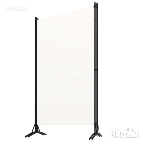 vidaXL Параван за стая, 3 панела, бял, 260x180 см, плат, снимка 2 - Паравани - 56146699