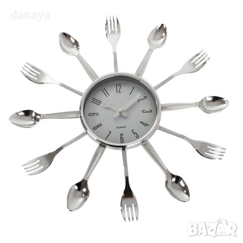 2531 Модерен кухненски часовник вилици и лъжици Декор за кухня