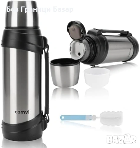 Нова Вакуумна Термо бутилка 2.5L 24 часа топло и студено неръждаема стомана