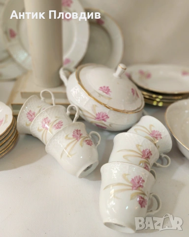 Старинен сервиз за хранене и чай, Thun, Carlsbad, Чехословакия, снимка 3 - Сервизи - 47149333