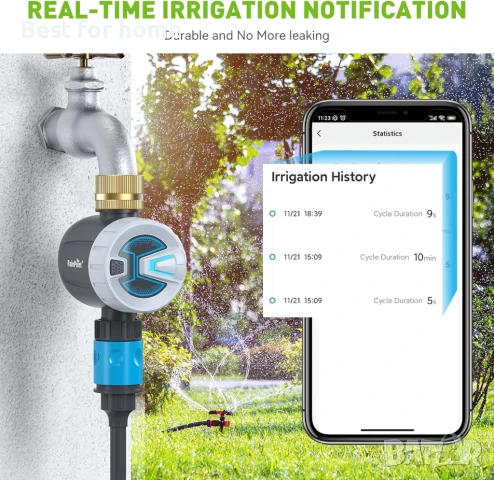 Таймер за поливане RAINPOINT, Bluetooth, снимка 6 - Напояване - 51073188
