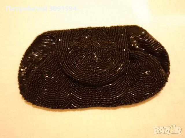         Винтидж черни мъниста  Ръчно изработени във Франция  ,протмоне,чанта Art Deco, снимка 12 - Други ценни предмети - 41589895