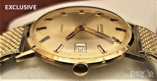 Златен Швейцарски часовник 18k/750/ 1950 г Състояние 9/10, снимка 2 - Мъжки - 41020852