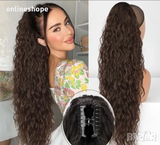 Удължение екстеншън за опашка от синтетична коса със захват шнола, снимка 2 - Аксесоари за коса - 49222629