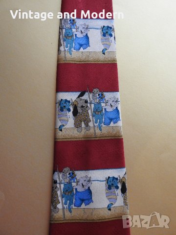 Забавна вратовръзка Emilio Vincenti животни ферма куче котка прасе, снимка 3 - Други - 34338849