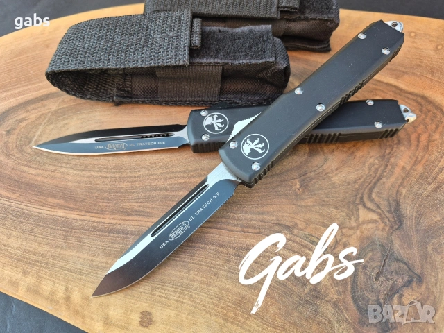 Автоматичен нож MICROTECH Ultratech,два модела,тъмно острие, снимка 4 - Ножове - 49241797