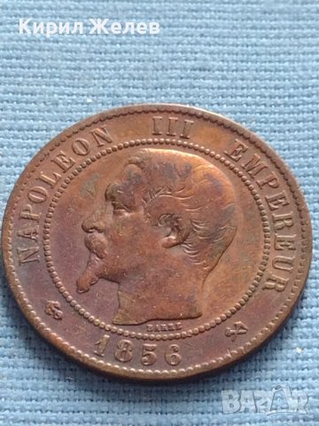 Рядка монета 10 сантима 1856г. Франция Наполеон трети за КОЛЕКЦИЯ 30217, снимка 5 - Нумизматика и бонистика - 42683254