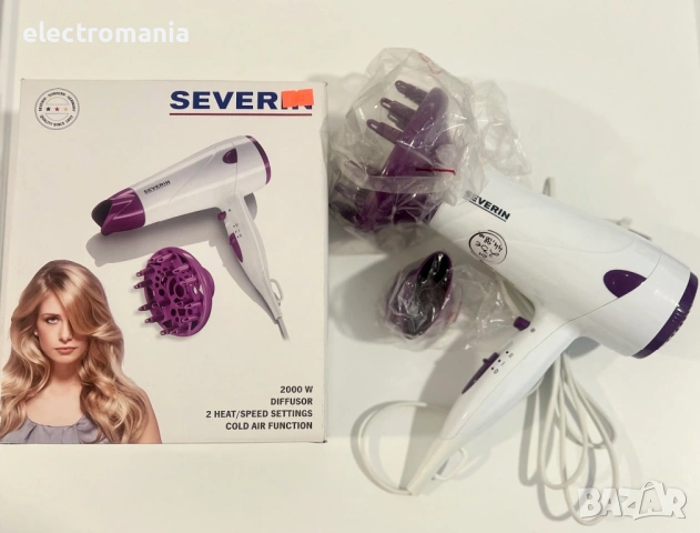 сешоар с дифузер Severin HT 0174 2000W, снимка 3 - Сешоари - 53509522