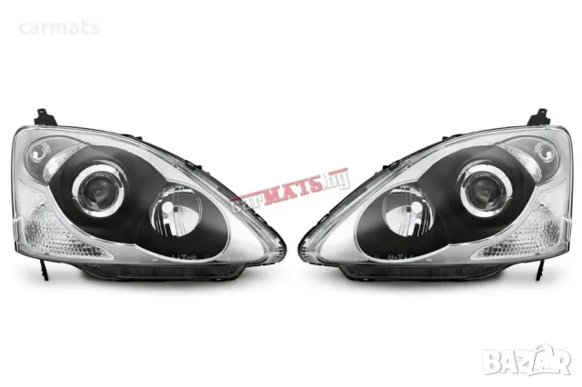 Кристални фарове за Honda Civic (2001-2005) - 3 / 5D - черни