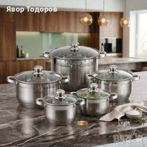 Комплект тенджери от неръждаема стомана ,, снимка 4 - Съдове за готвене - 53753125