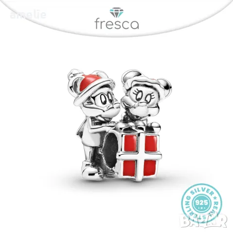 Коледни талисмани Fresca по модел тип Пандора Pandora с печати S 925 Christmas Collection, снимка 6 - Гривни - 48278831