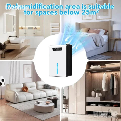 НОВ Ofottofo 2 в 1 влагоуловител и овлажнител 3,2 л резервоар, 1л. на ден, LED, тих, снимка 4 - Влагоабсорбатори и влагоуловители - 50542575