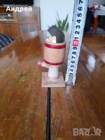Стара дървена майтапчийска фигурка сувенир, снимка 6 - Други ценни предмети - 39511312