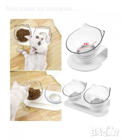 ПОСТАВКА С ДВЕ КУПИ ЗА ХРАНА И ВОДА ЗА КОТКИ - код  2742, снимка 13 - За котки - 34161262