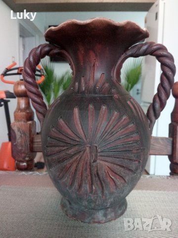 Продавам красива и стара ваза-делва.Ръчна изработка.ФРГ., снимка 2 - Антикварни и старинни предмети - 42412041
