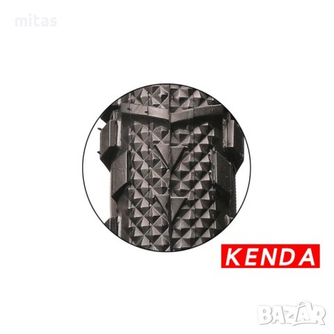 Велосипедна гума KENDA Kwick (24 x 1.95) (50-507) черна/бели ленти, снимка 7 - Части за велосипеди - 41104143
