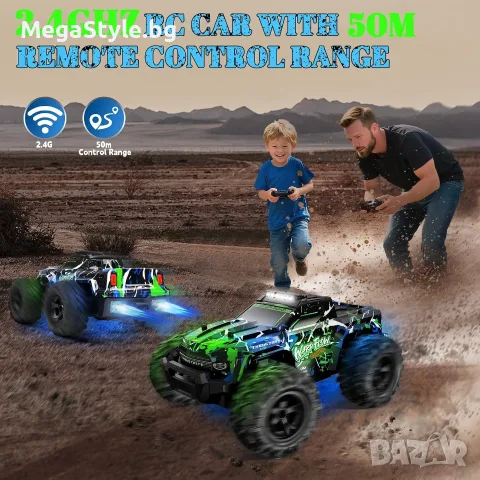 JOYTREKY High-Speed RC Car (1:18) – Зелена Офроуд Количка с Дистанционно Управление, снимка 2 - Коли, камиони, мотори, писти - 55960115