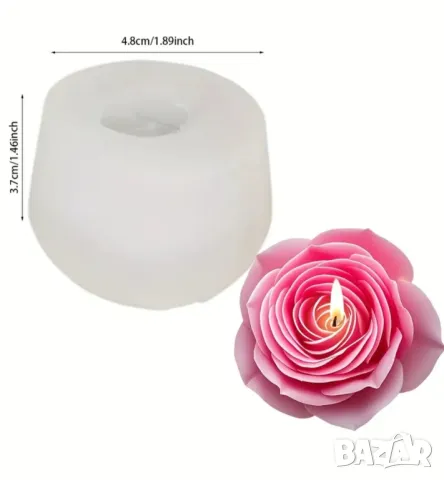 Молд роза 4,8 см (18), снимка 3 - Форми - 50406219