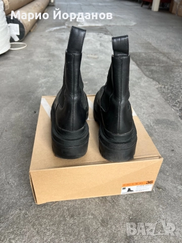 Боти черни ZARA, естествена кожа, снимка 2 - Дамски боти - 52214582