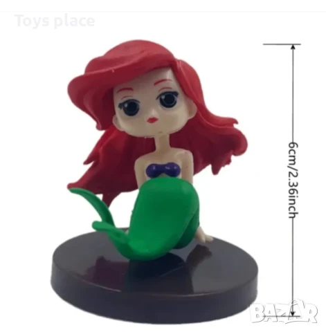 8бр фигурки за торти Disney princess Снежанка, Рапунцел, Ариел, Пепеляшка, Бел, Спящата красавица , снимка 6 - Фигурки - 51061461