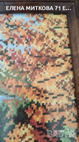 Гоблен "Есен" в дървена рамка и антирефлексно стъкло, снимка 2 - Гоблени - 50529834