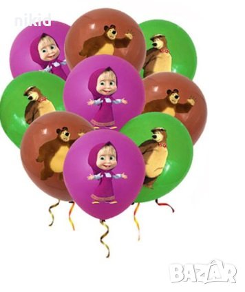Маша и Мечока Обикновен надуваем латекс латексов балон парти