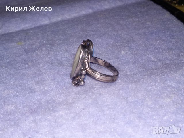 СТАРИНЕН АР НУВО СРЕБЪРЕН ВИСОКА ПРОБА ПРЪСТЕН с ШЛИФОВАН БЯЛ ИВИЧЕСТ АХАТ и ПЕЧАТ на БИЖУТЕРА 34441, снимка 7 - Антикварни и старинни предмети - 39547206